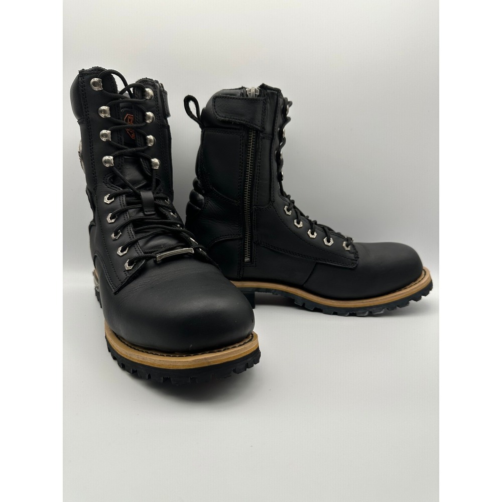 Milwaukee Leather MBM9095 Motorcycle Boots NWT Mens Size 9 Black Side Zip
